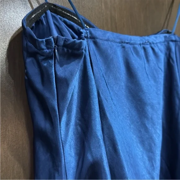 NWT hello molly size m blue satin slip dress - Picture 5 of 7